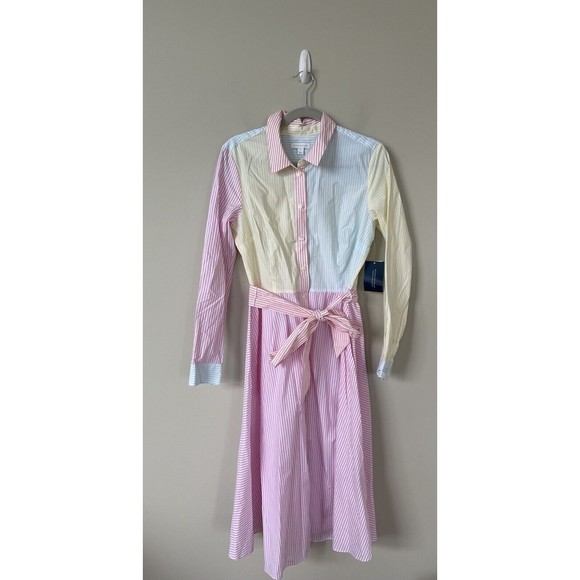 Charter Club Women Mommy and Me Pink Stripe Shirt Classic Preppy Dress Sz M NWT